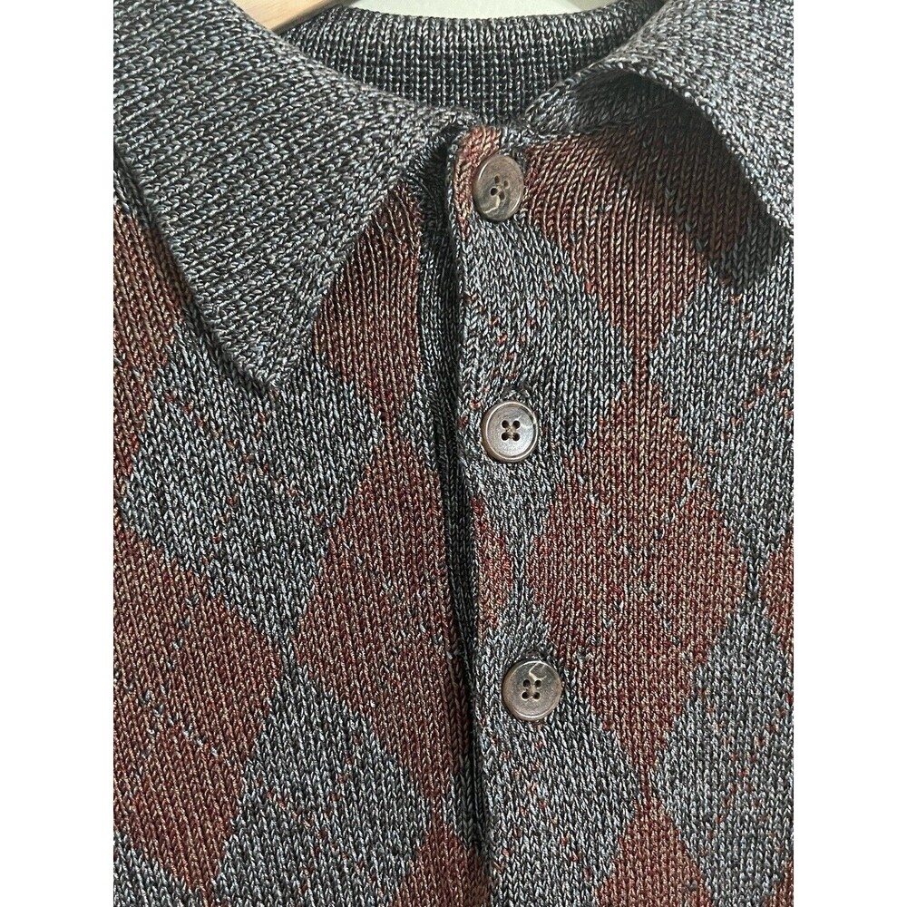 Barry Bricken Mens 100% Silk Long Sleeve Knit Collared Sweater Shirt Size XLarge - Picture 3 of 7